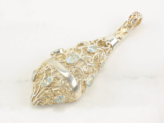 Topaz Filigree Sterling Silver Pendant