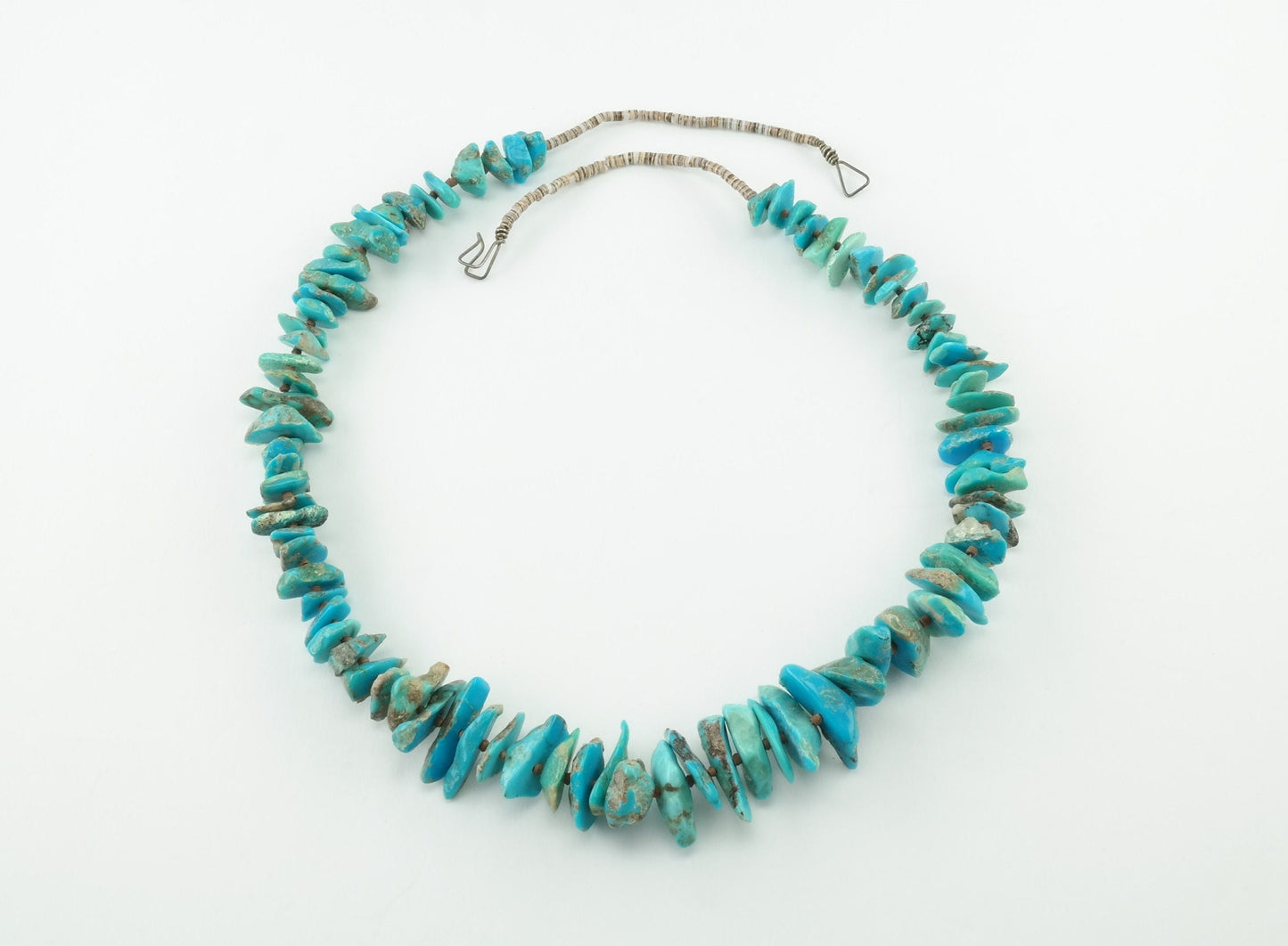 Native American Heishi Turquoise Necklace Sterling Silver