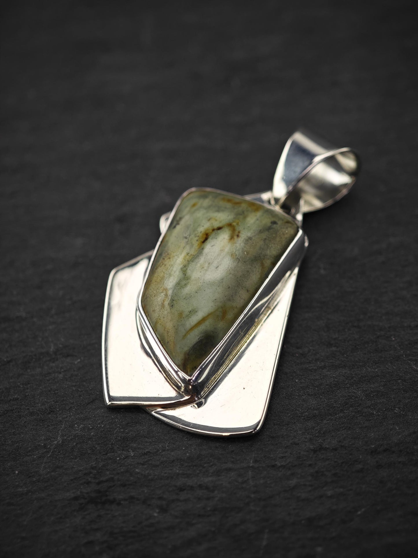 DTR Green Gemstone Pendant Sterling Silver