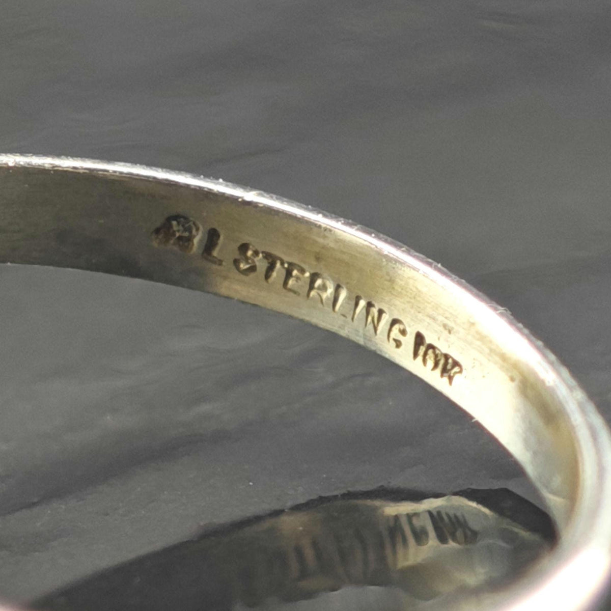 10K Gold Leaf Sterling Silver Ring Sz 6 R6828
