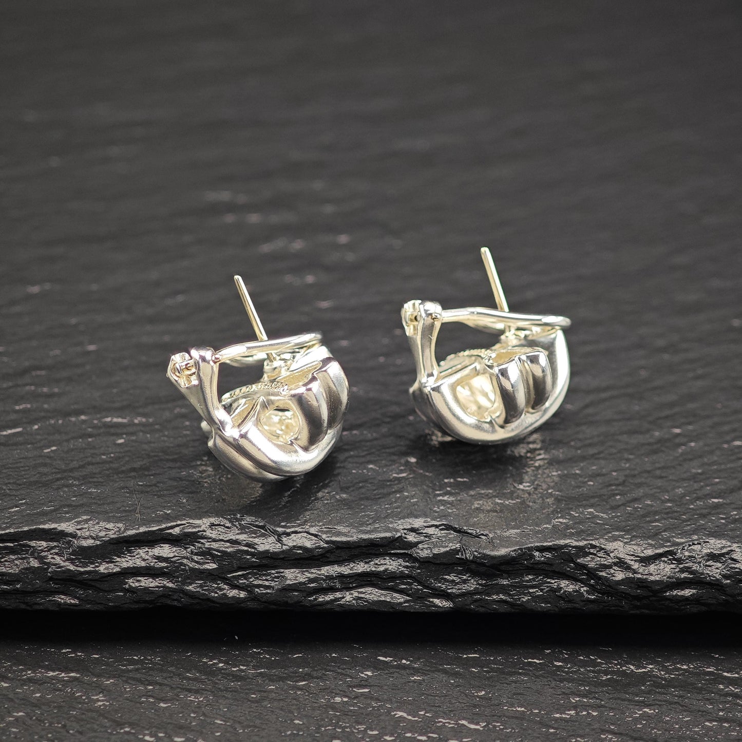Tiffany & Co Criss Cross, Omega Back Earrings Sterling Silver