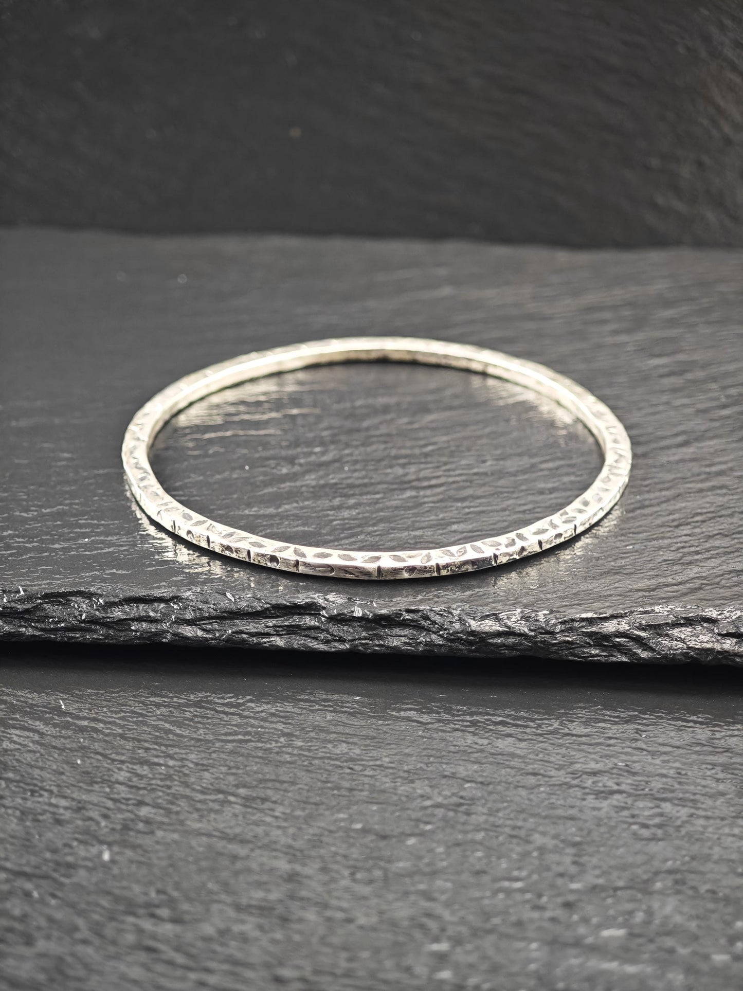Stackable Foreign Brutalist, Bangle Bracelet Sterling Silver