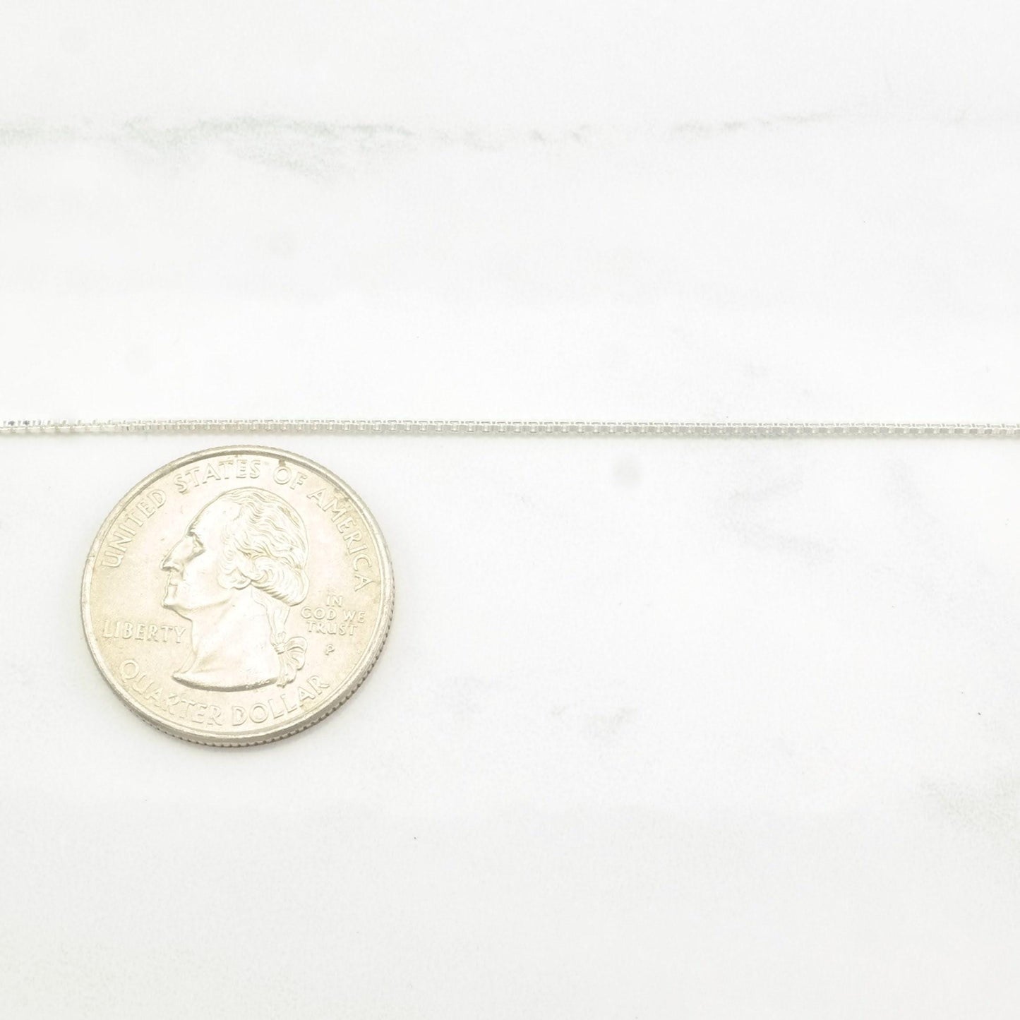 1mm link 22 inch Box Chain Sterling Silver Necklace