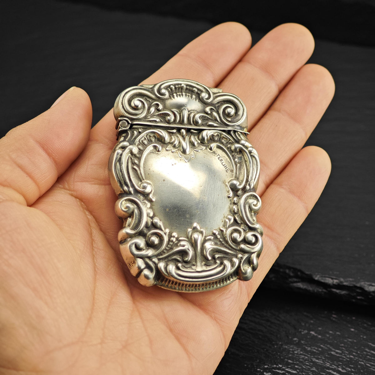 AS IS Art Nouveau Repousse Sterling Silver Match Case MISC0393