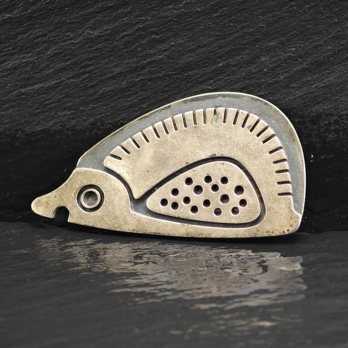 Jay Tuttle MCM Hedgehog Sterling Silver Brooch B2259