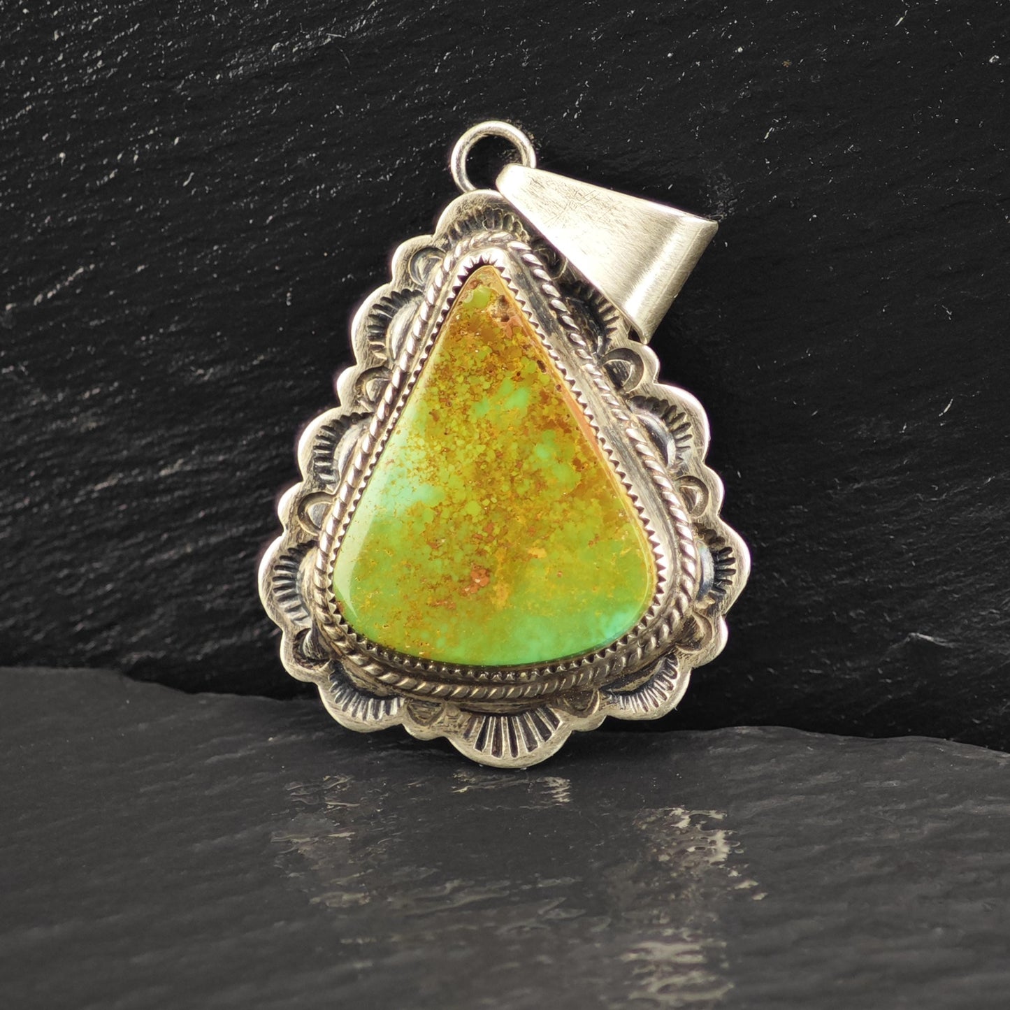 SW Green Turquoise Pendant Sterling Silver P3055