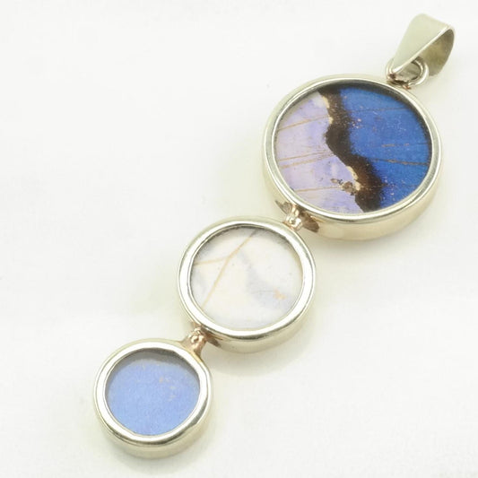 Vintage Moth Wing Sterling Silver Pendant