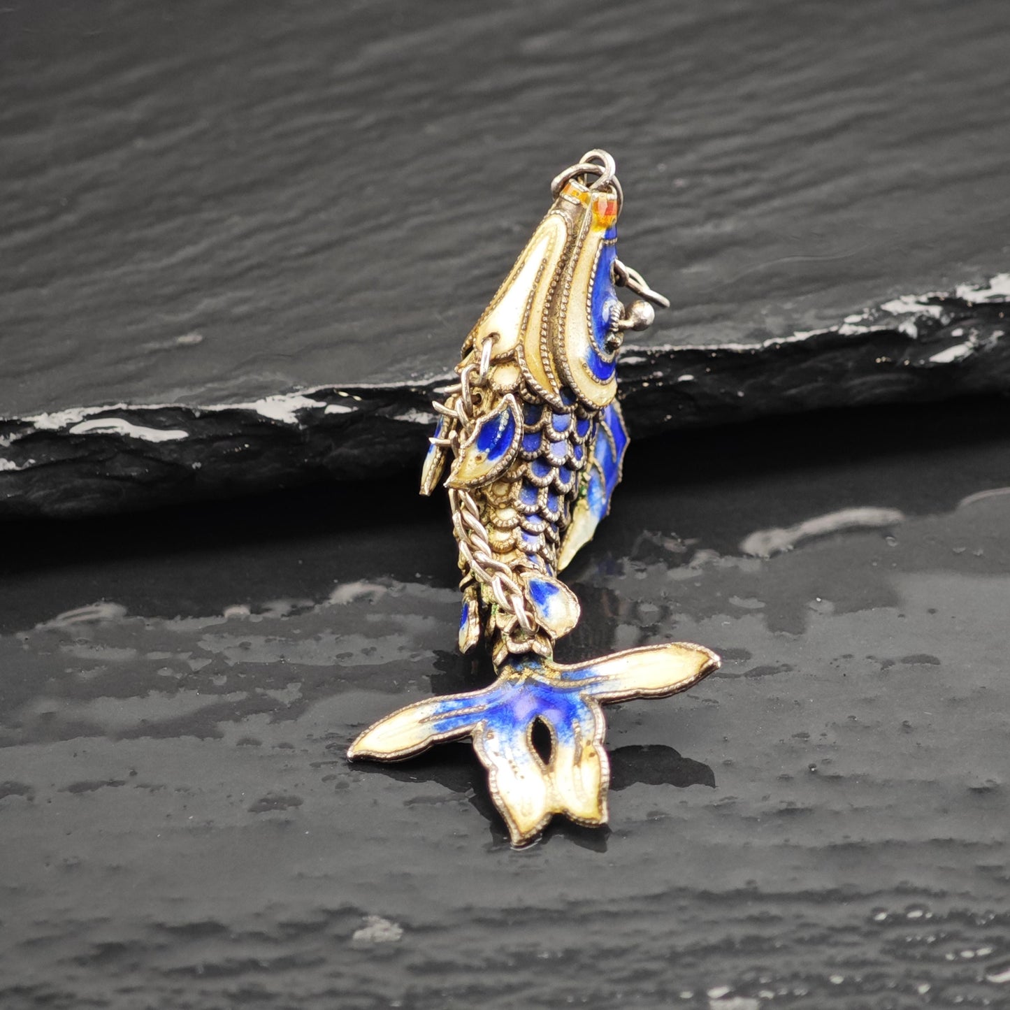 Enamel Koi Fish Pendant Sterling Silver P3039