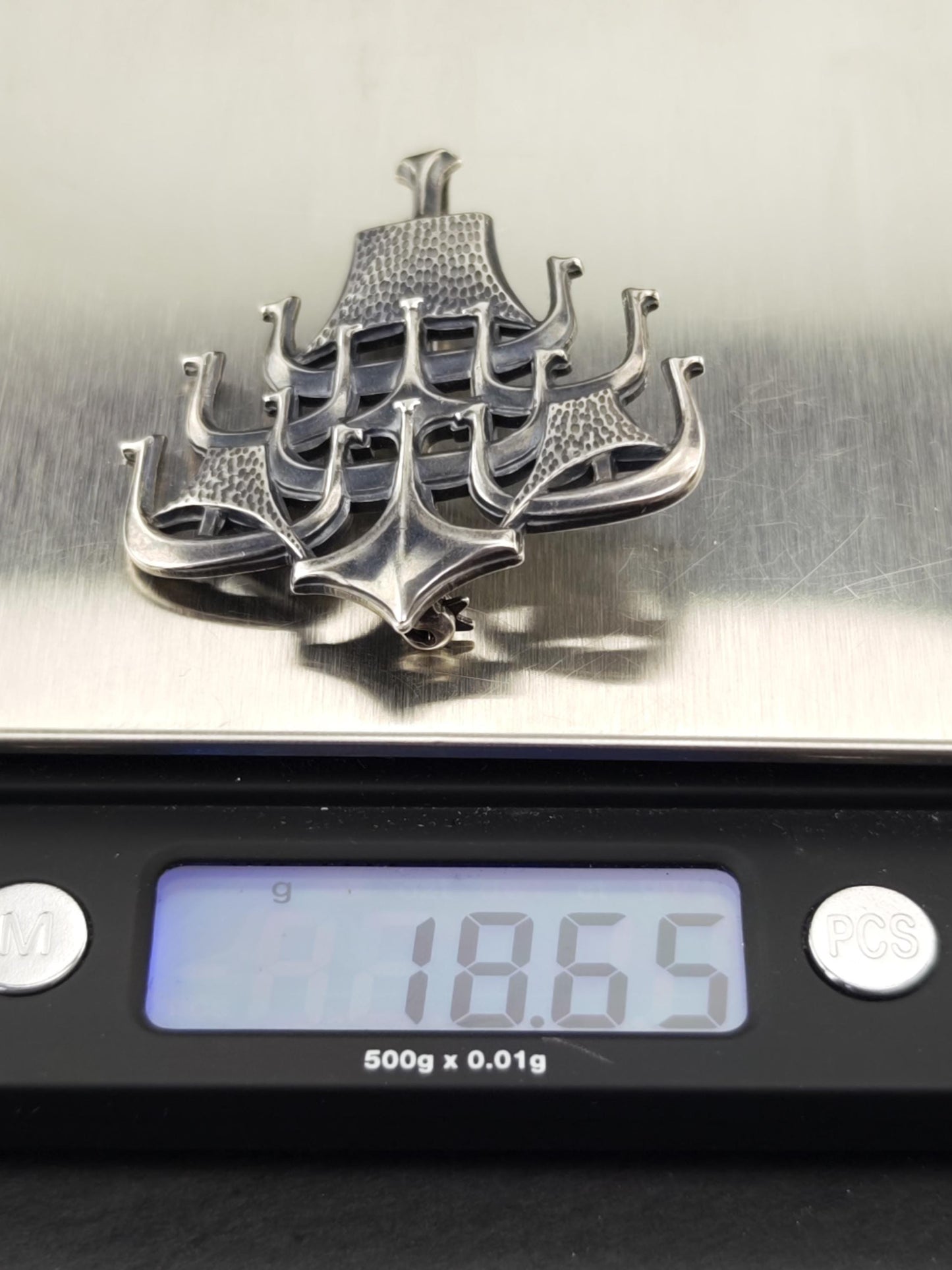David Andersen, Norway Viking Ship Brooch/Pendant Sterling Silver