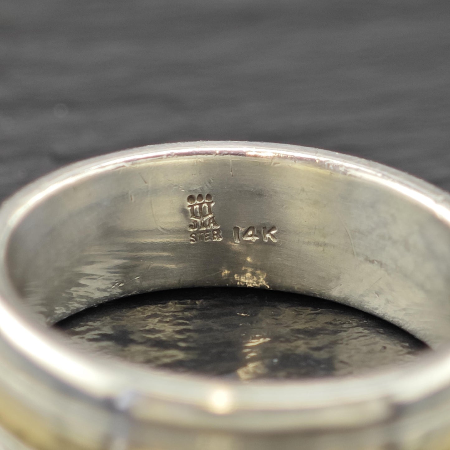 James Avery 14K Gold Accent Band Sterling Silver Sz 12