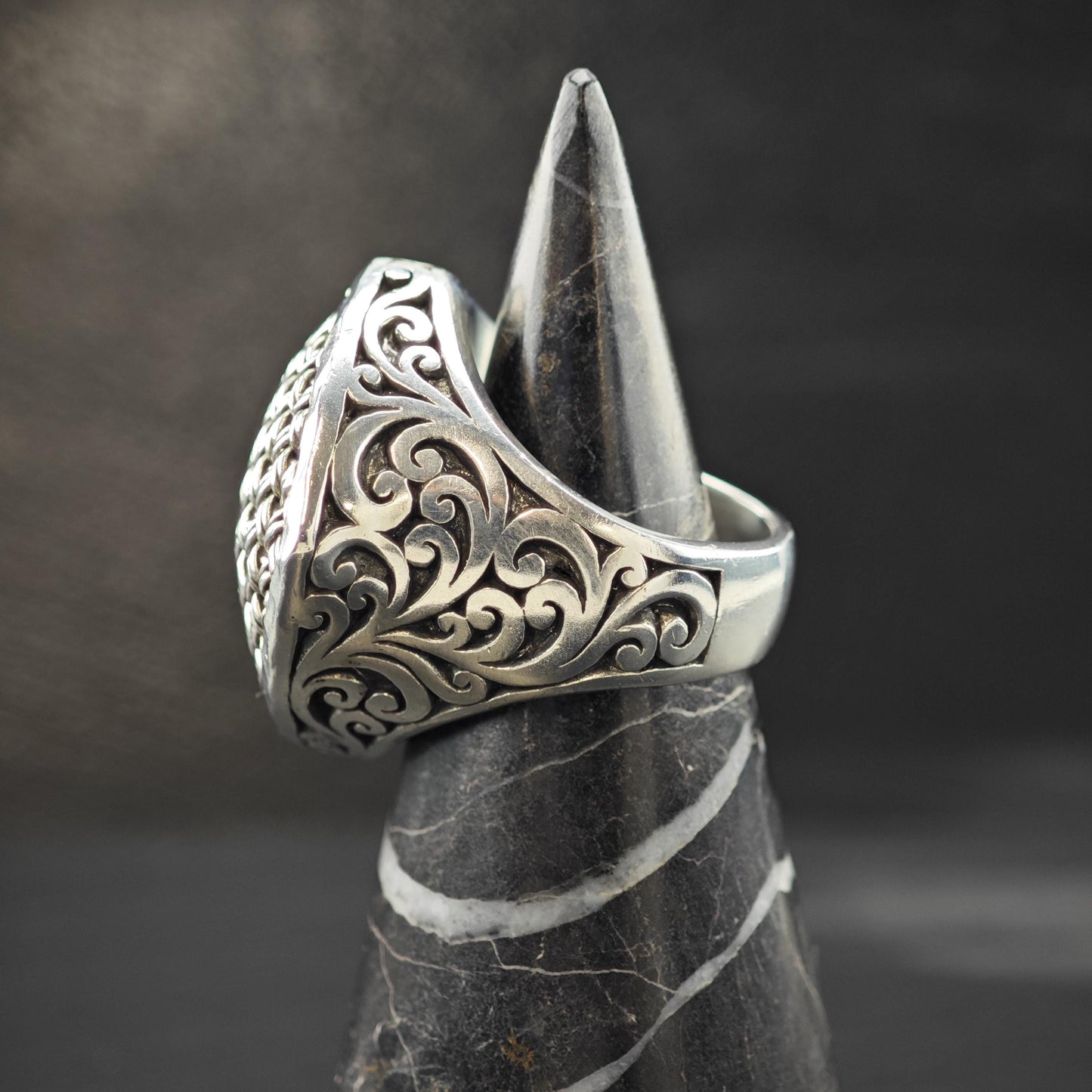 Lois Hill Filigree Lg Ring Sterling Silver Sz 7