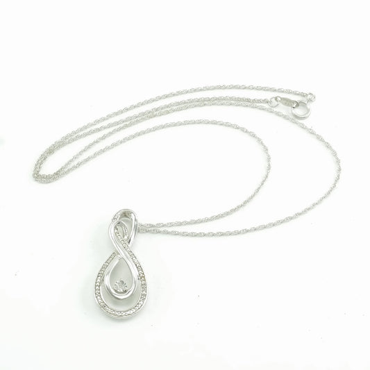 Sterling Silver Diamond Pendant Necklace