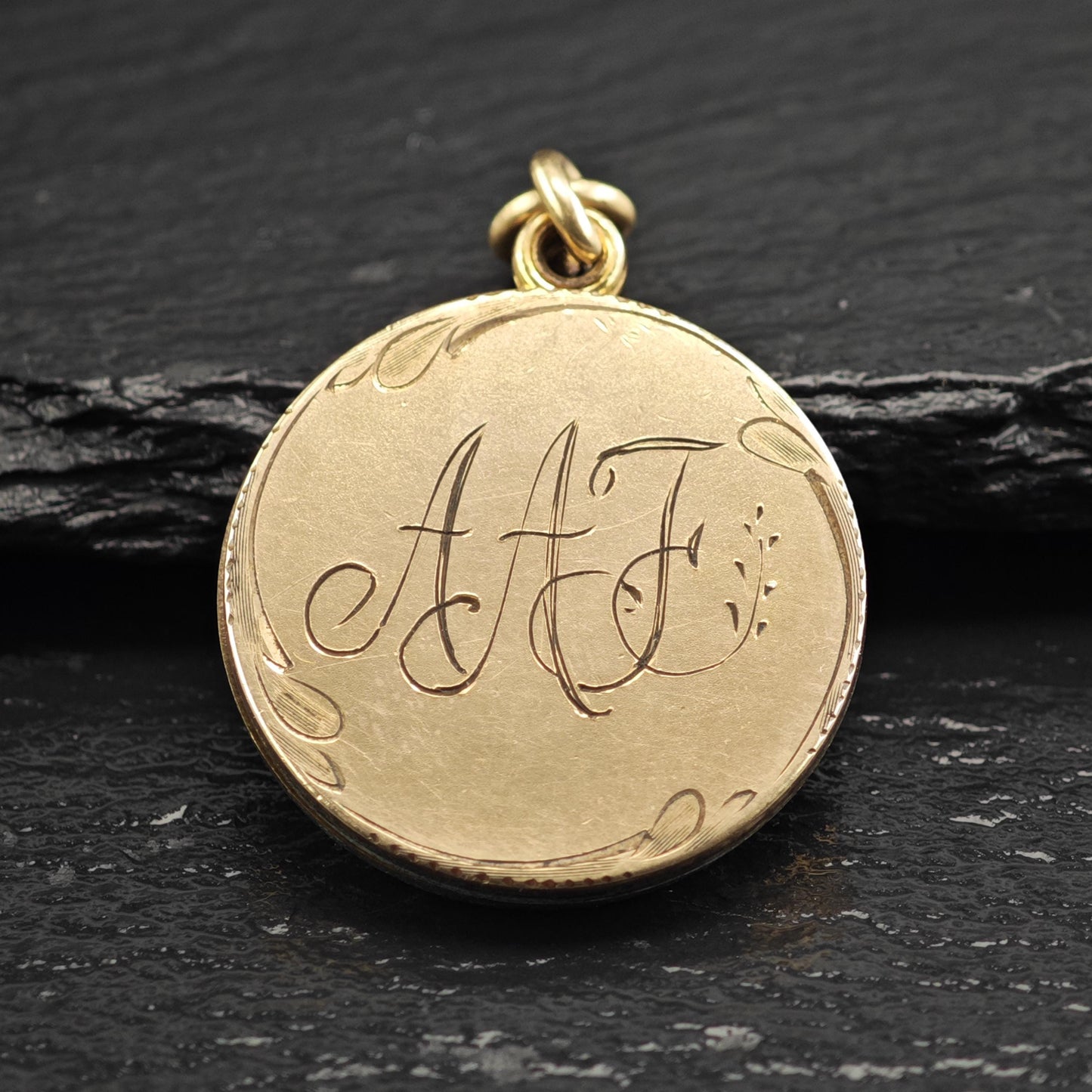 Antique Gold Filled Monogram AAJ Pendant P3031