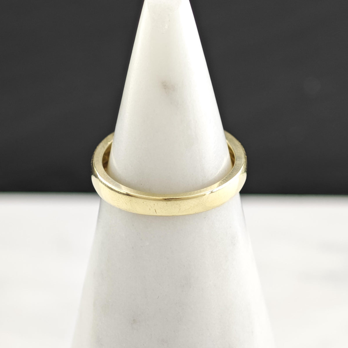 9 Diamond 14K Gold Band 4mm Sz 7 R6791
