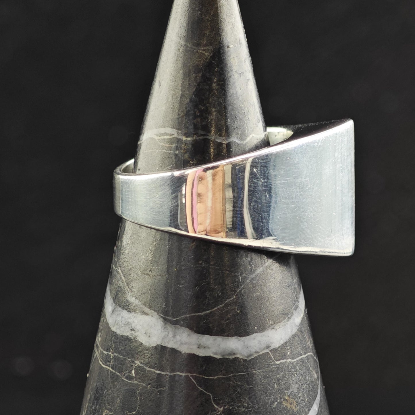 FROM Abstract Sterling Silver Ring Sz 8 R6555