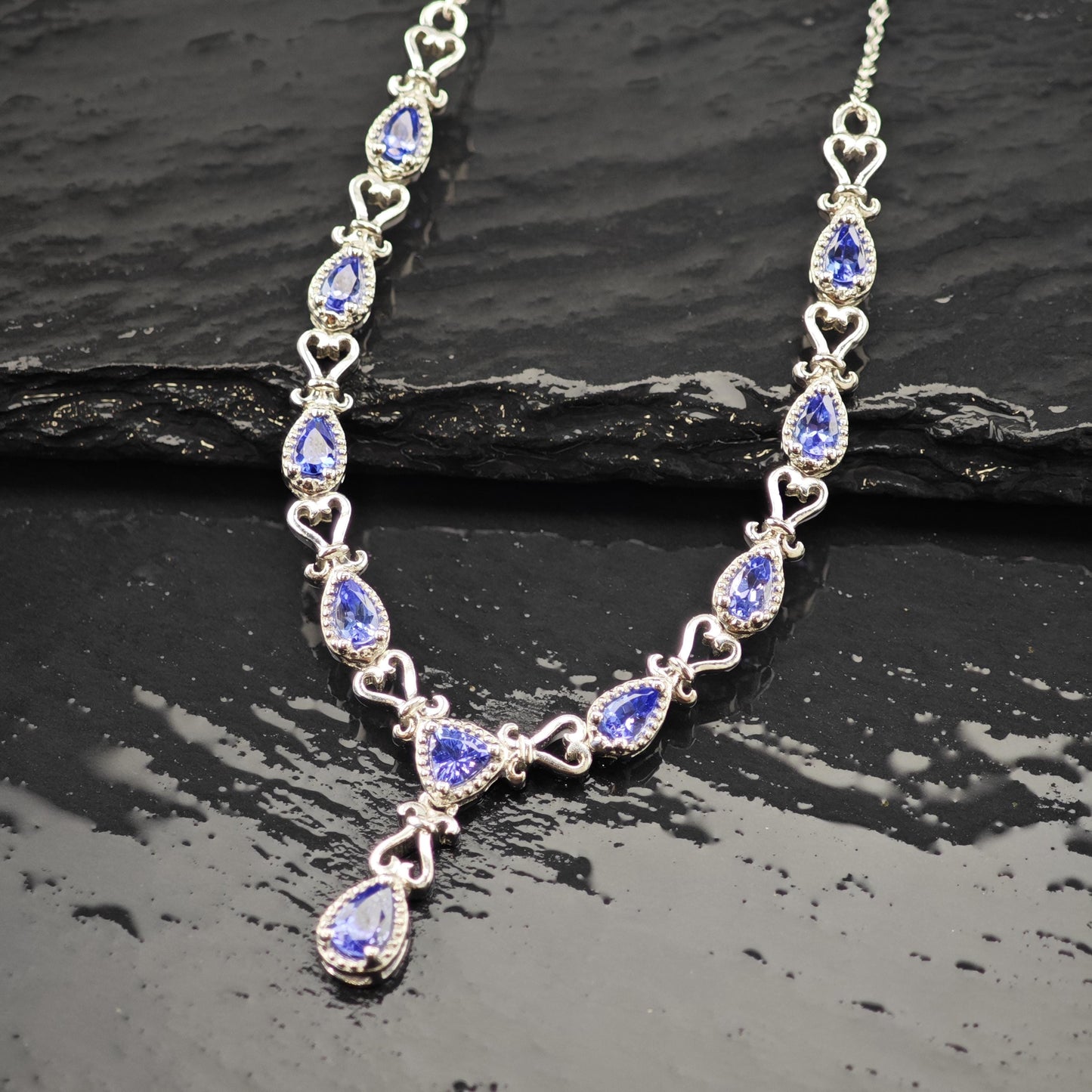 Choice of Sterling Silver Gold Plated Tanzanite Necklace N2653