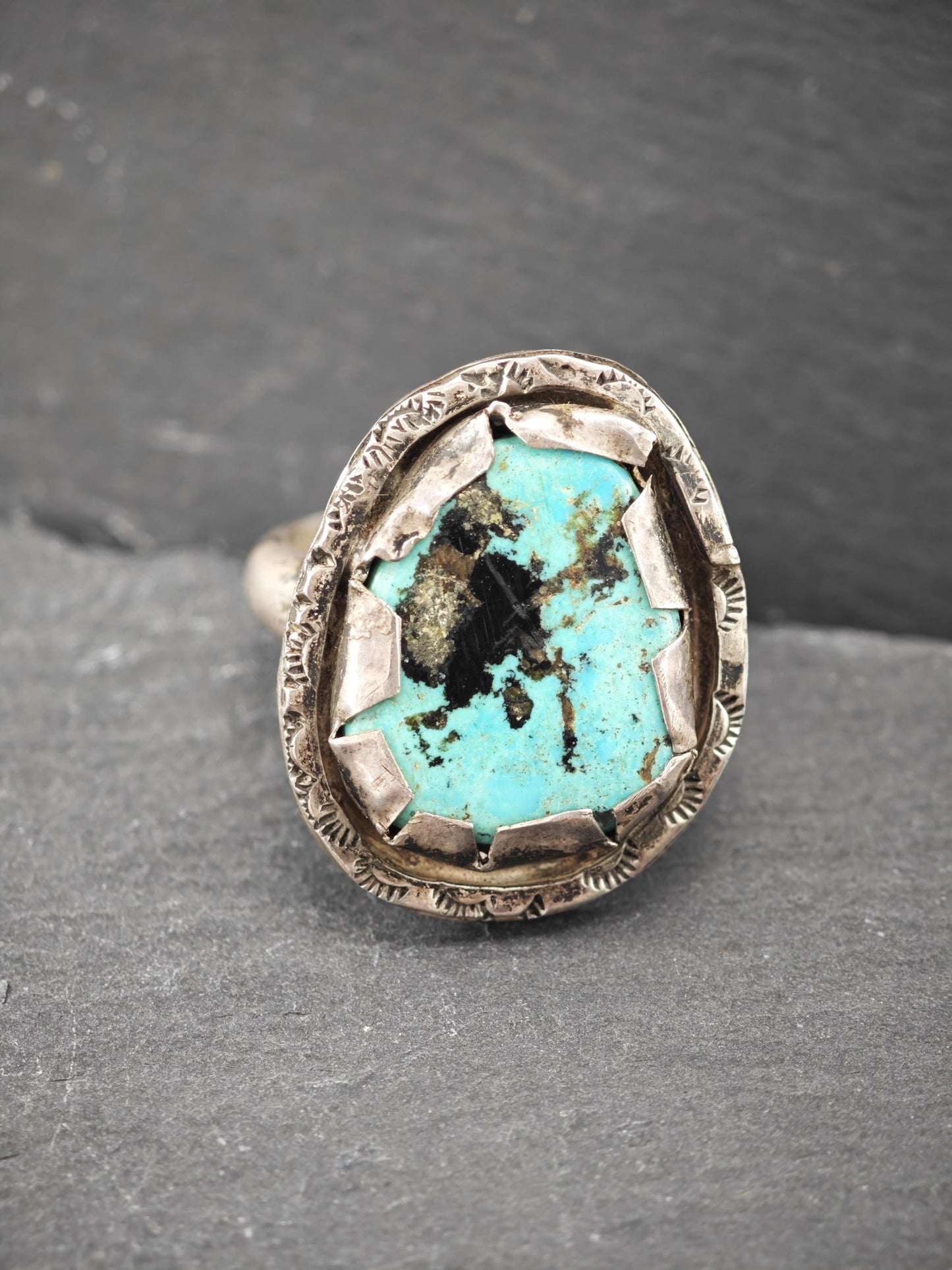 Turquoise Sterling Silver Ring Blue Size 12