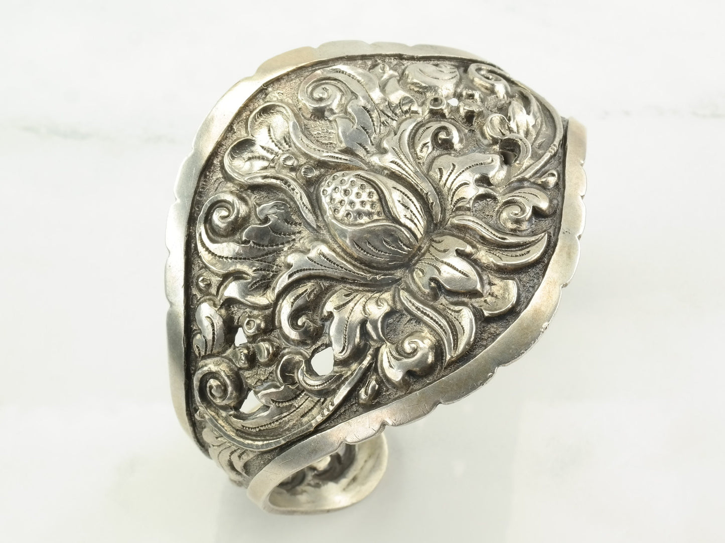 Sterling Silver Cuff Bracelet Repousse