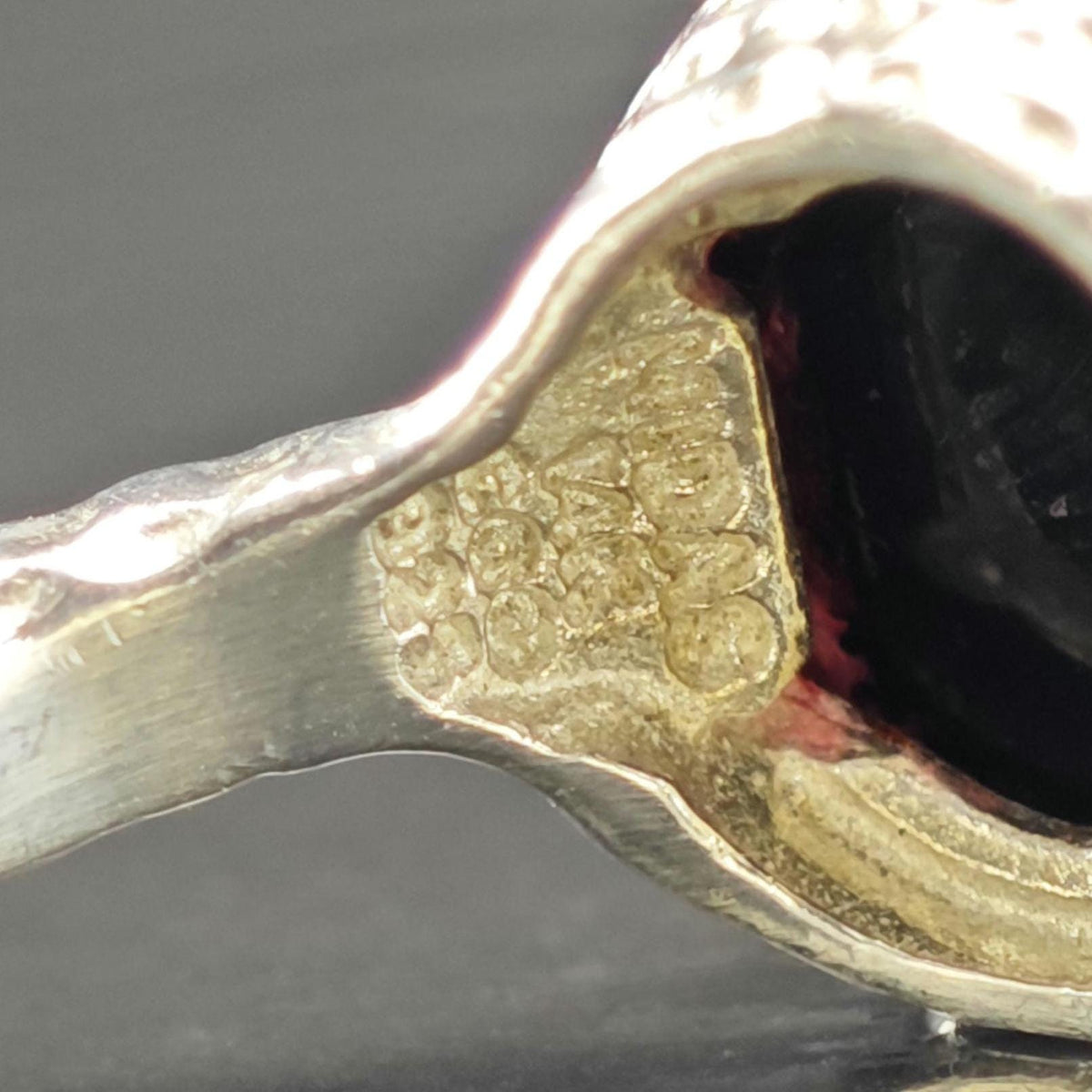 Vintage Midas Onyx 14K Gold Bezel Sterling Silver Ring Sz 7 R6859
