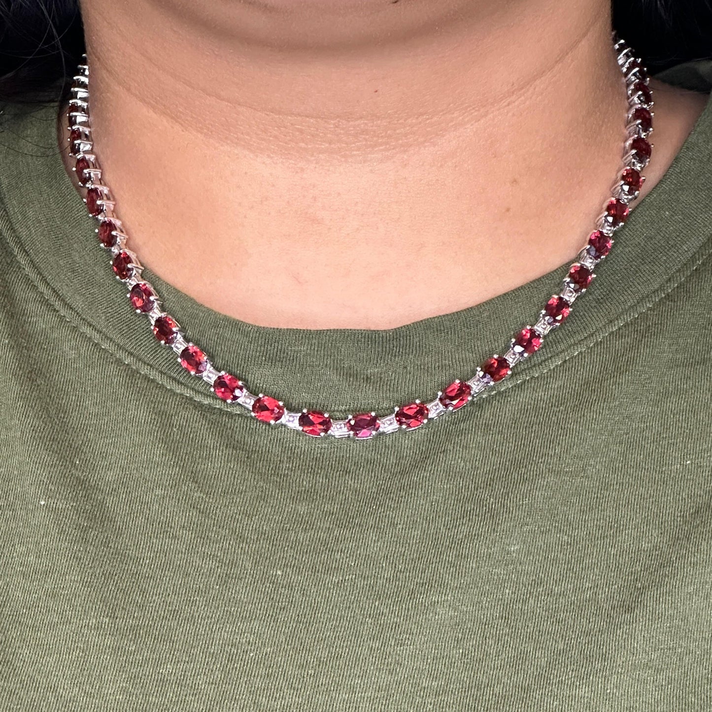 Sterling Silver Garnet Necklace