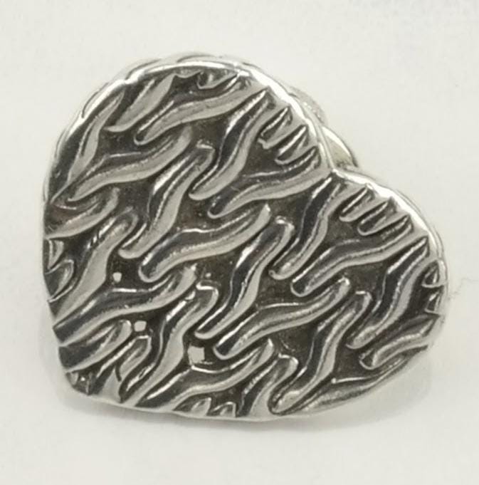 John Hardy Sterling Silver Heart Brooch