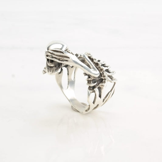 HAN Silver Ring Skeleton Sterling Size 11 1/2