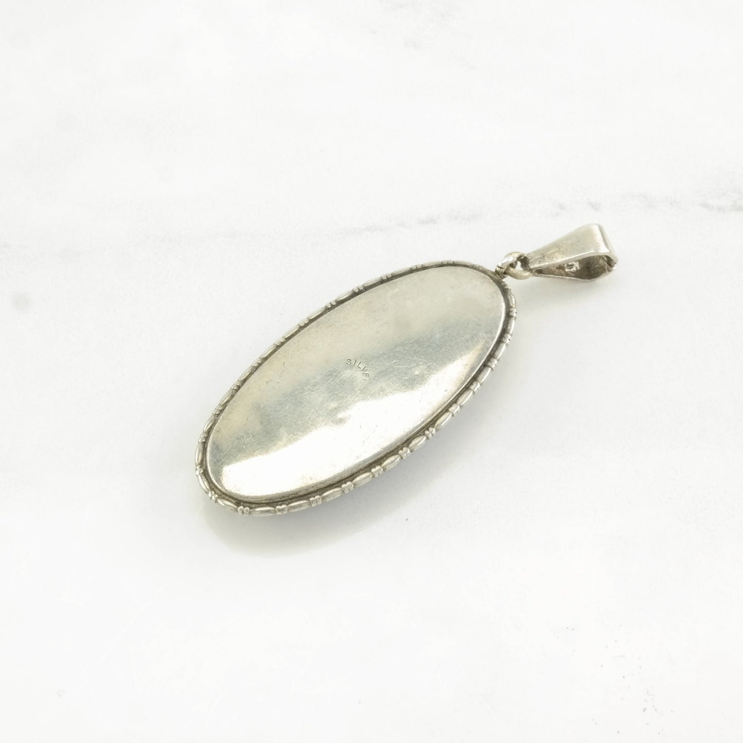 Vintage Butterfly Wing Landscape Sterling Silver Pendant