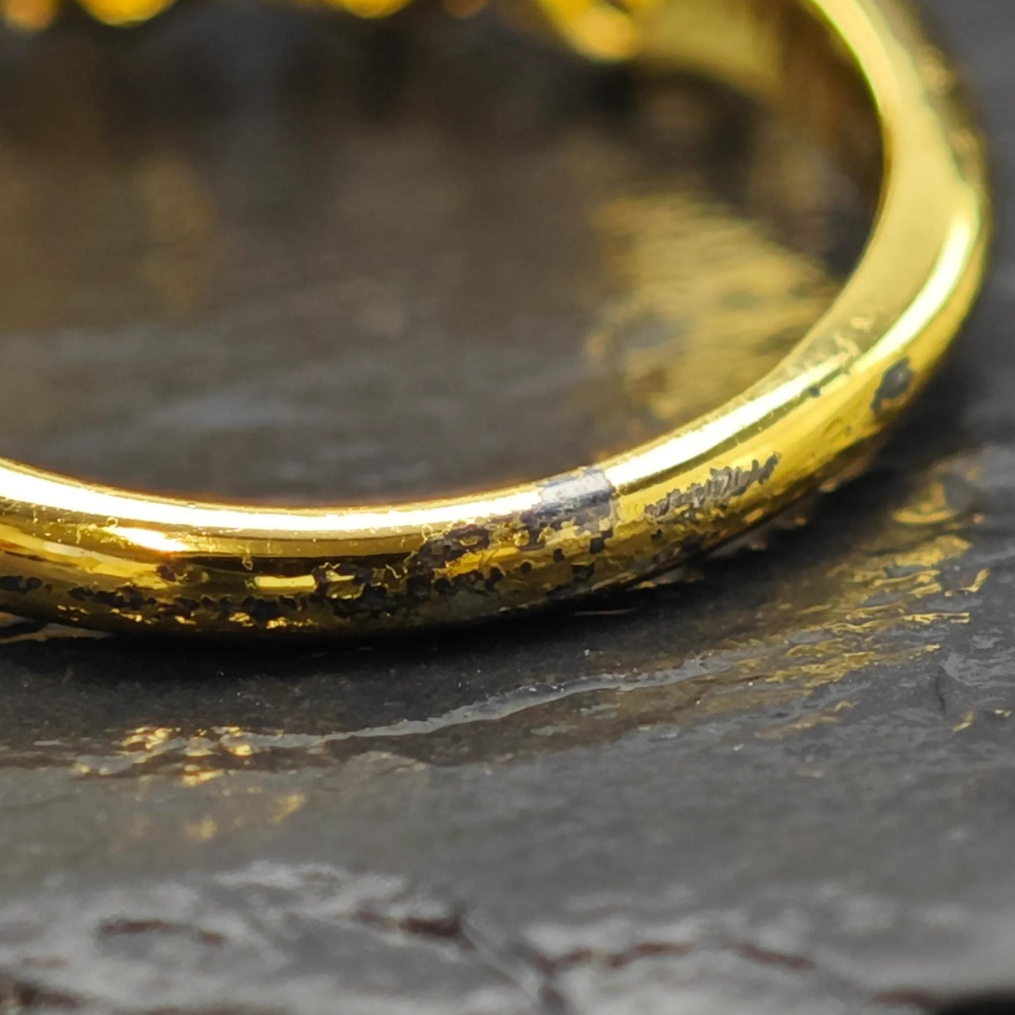 Yellow Opal Gold Plated Ring Sterling Silver Sz 8