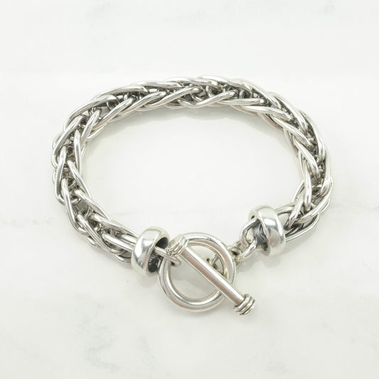 Vintage Versani Sterling Silver Link/T-bar Bracelet Thick Chain Toggle Clasp