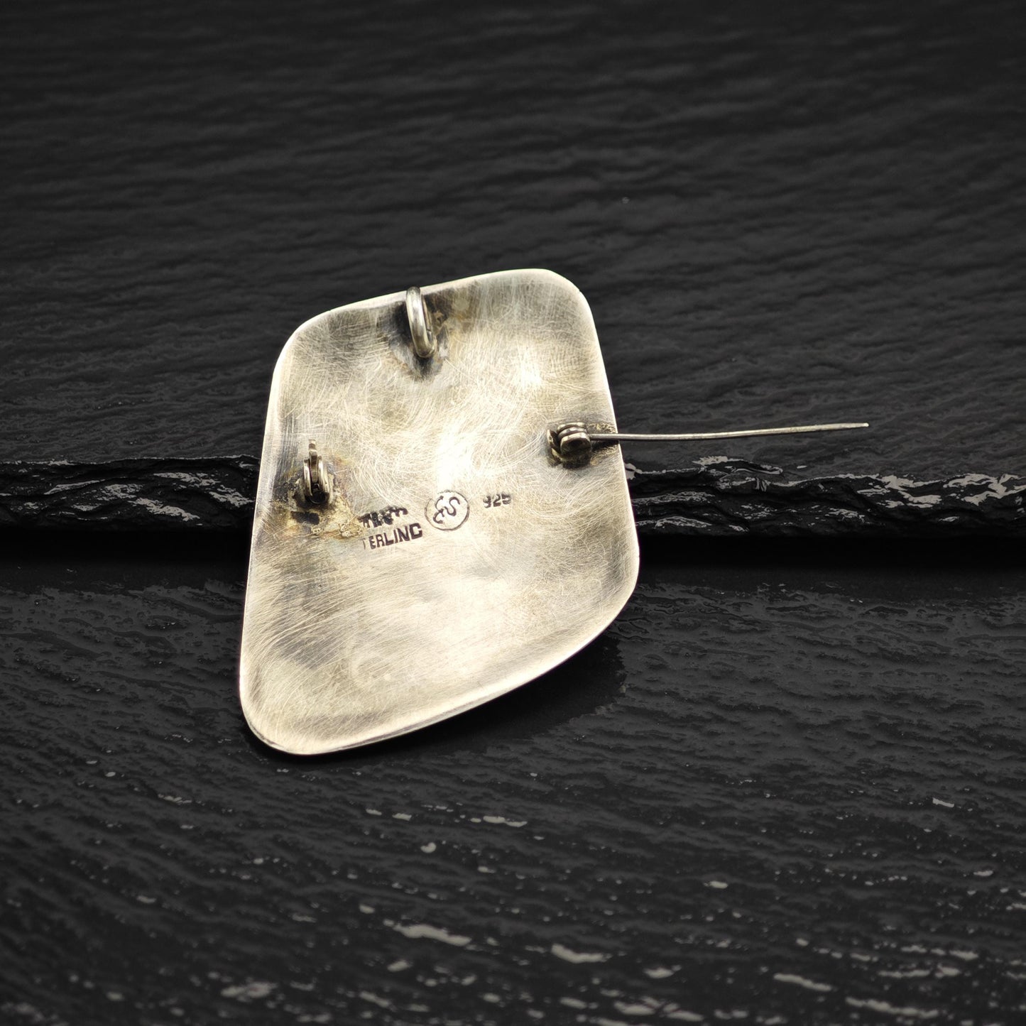 Mexico Abstract, Shadowbox Brooch Pendant Sterling Silver
