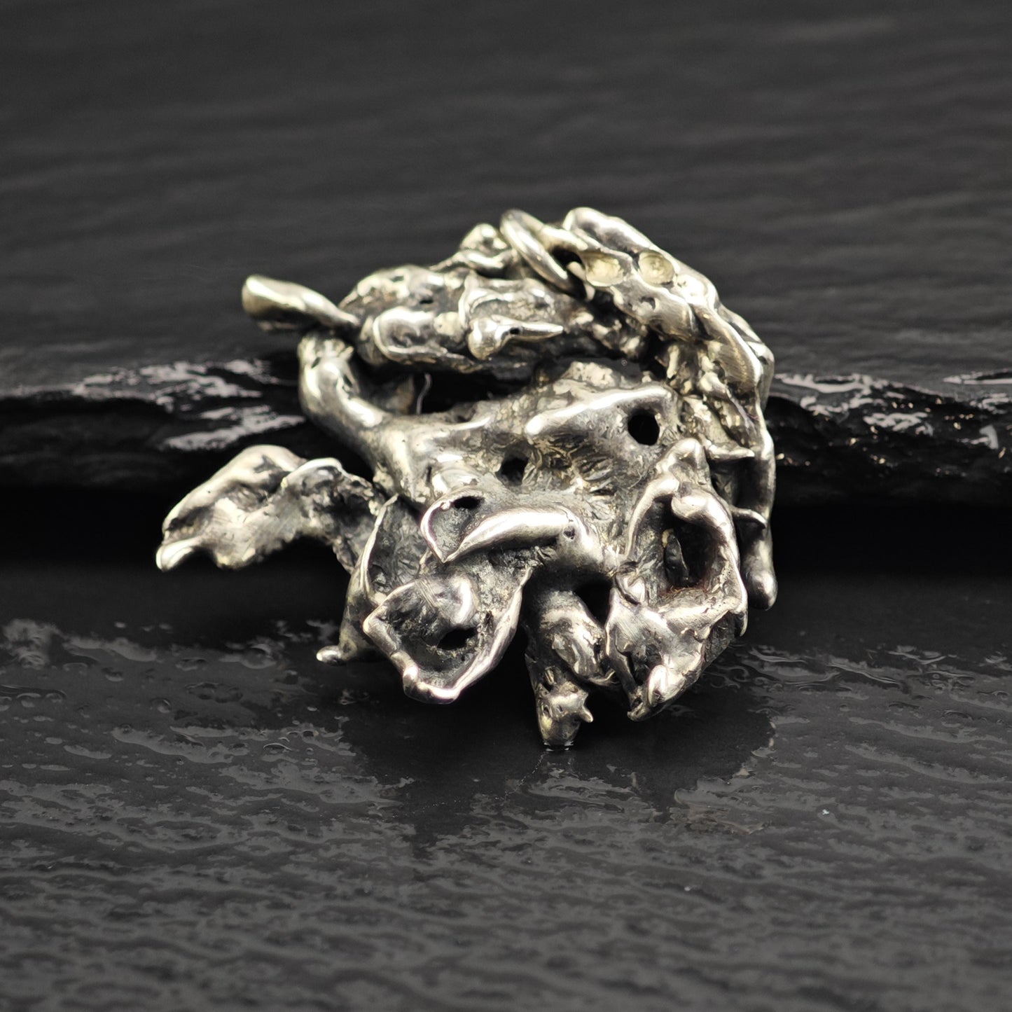 Brutalist Sterling Silver Pendant P3072
