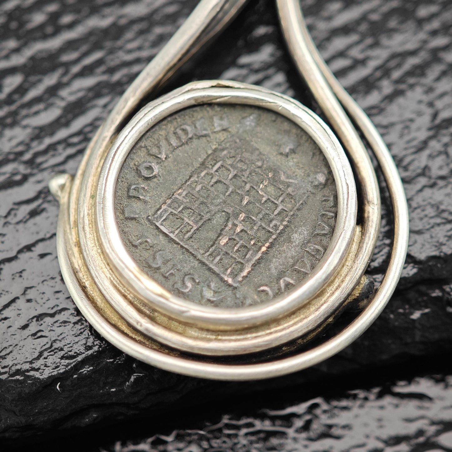 Replica Ancient Roman Coin Pendant Sterling Silver