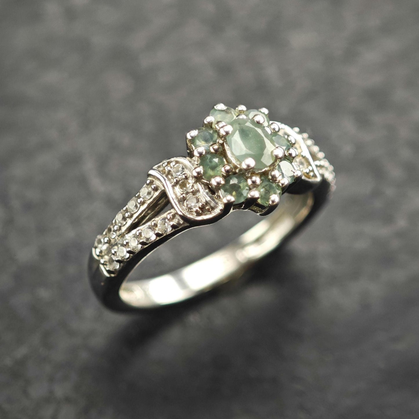 Natural Alexandrite & Topaz Sterling Silver Ring Sz 5 R6552