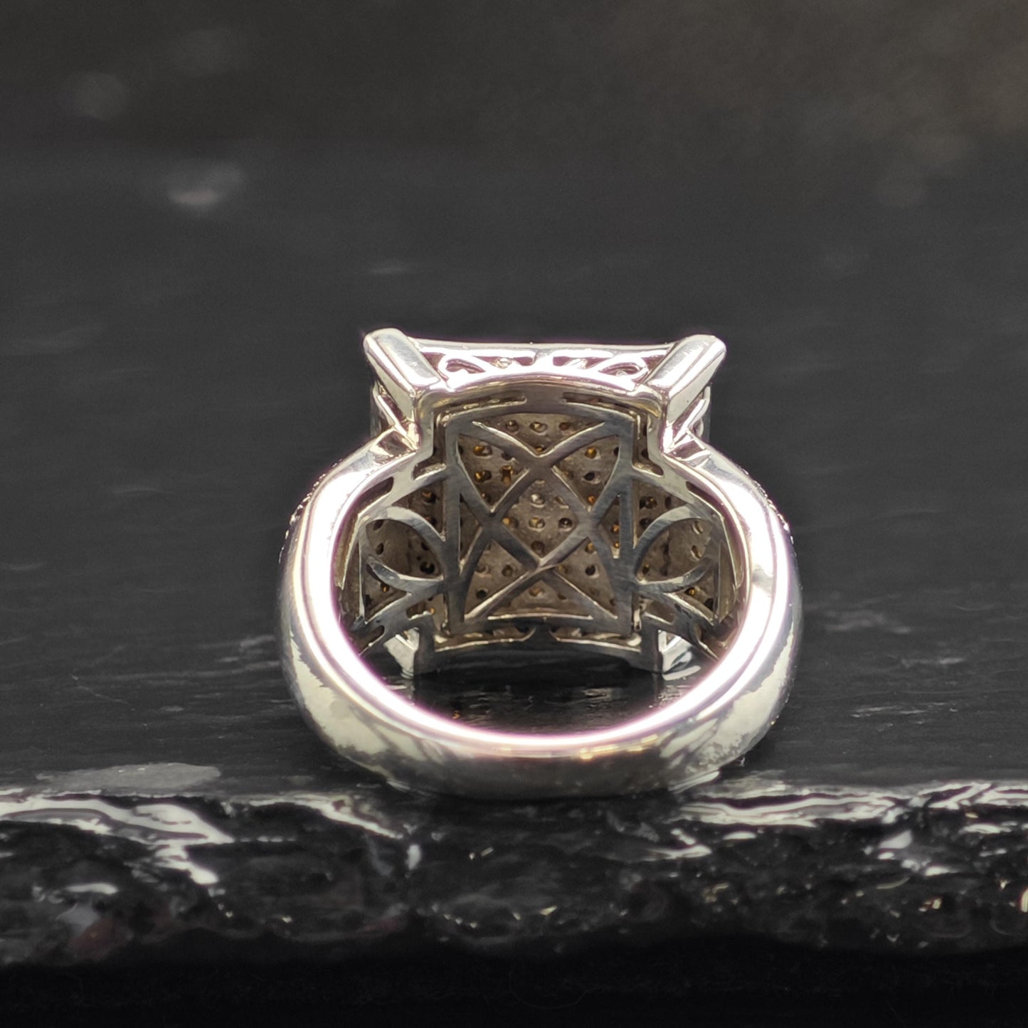 3/4 cttw Brown Diamond Square Sterling Silver Ring Sz 6 R6550