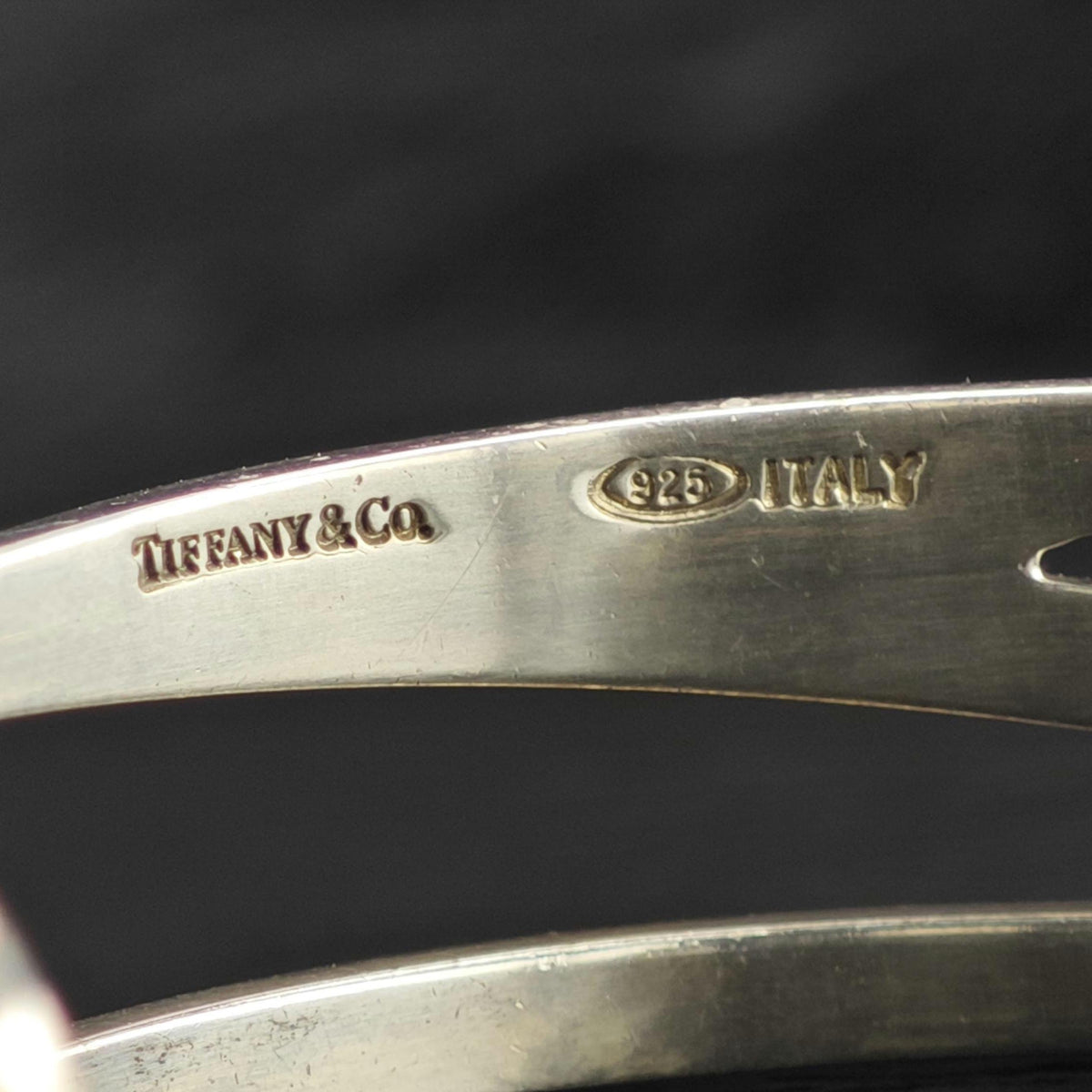 Vintage Tiffany & Co. Diaganol Sterling Silver Cuff Sz 6" BR3124