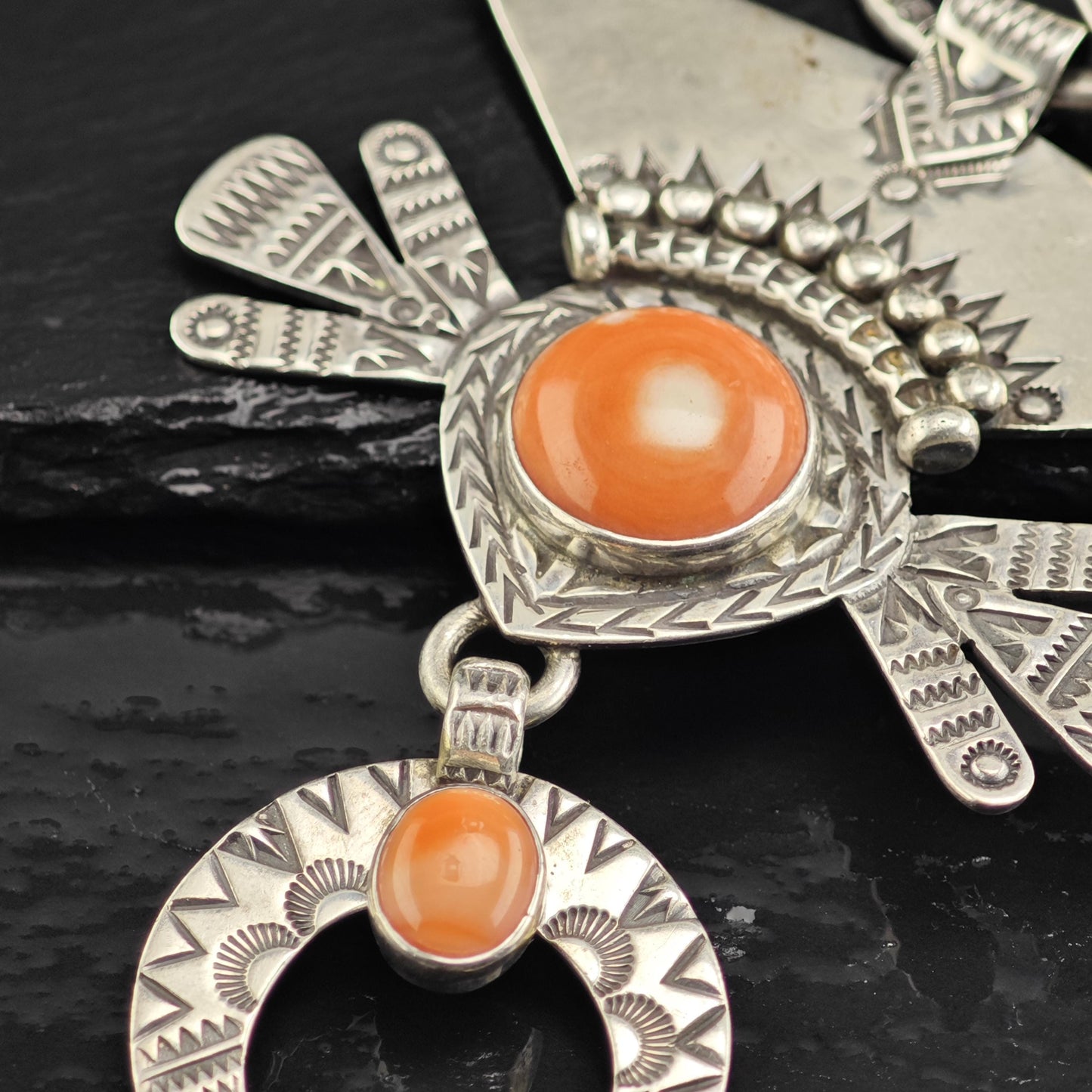 Kabylie Fibula, Coral by Melanie Deluca Sterling Silver