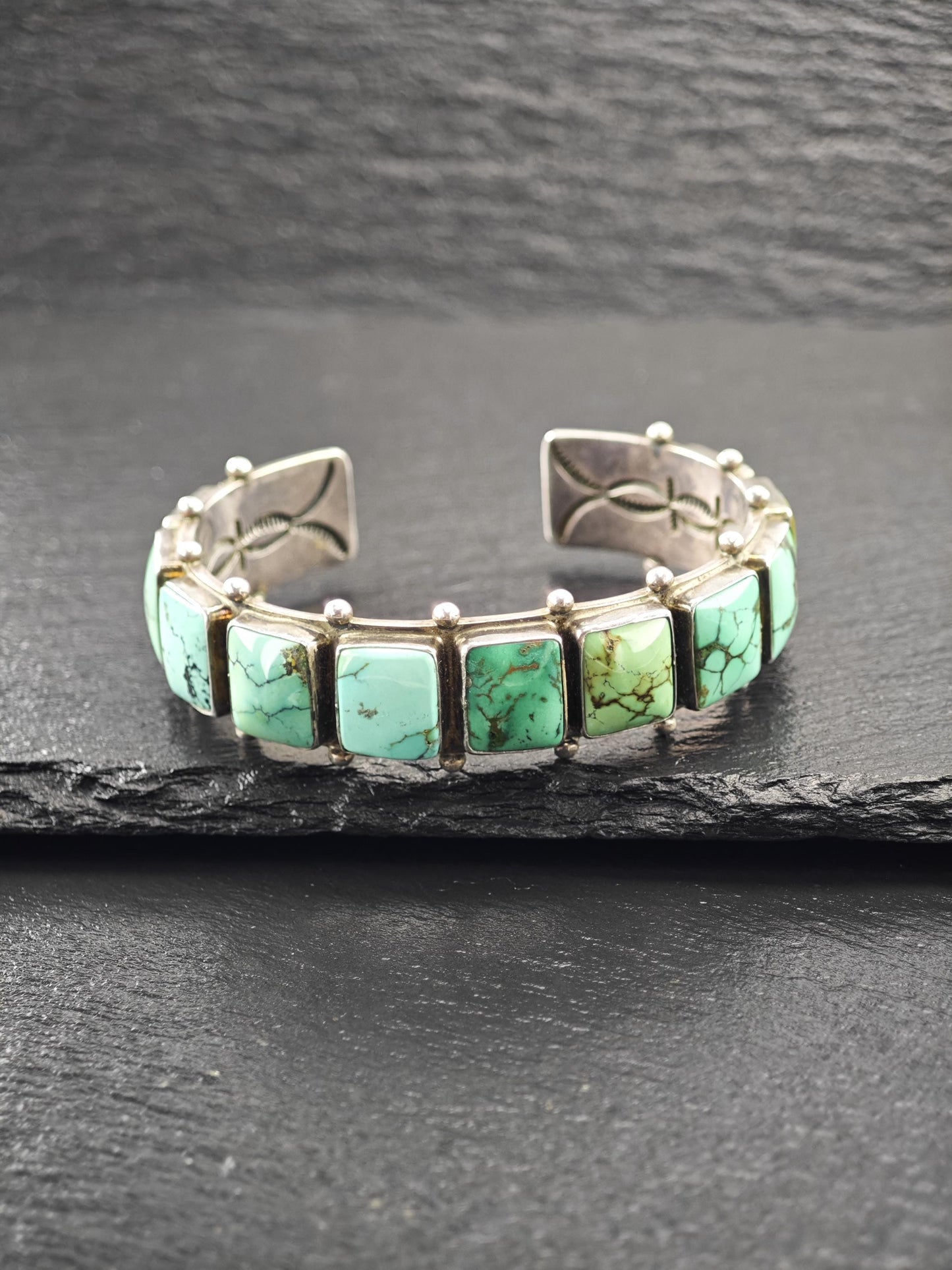 Native American Turquoise Cuff Bracelet Sterling Silver
