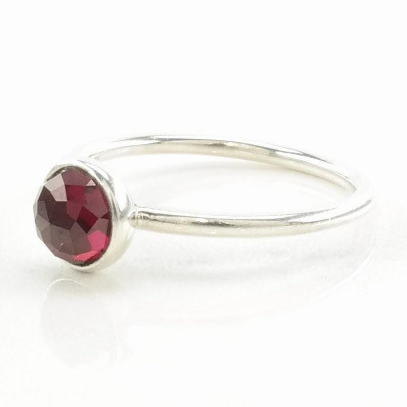 Pandora Silver Ring Created Ruby Sterling Pink Sz6 3/4 R5097