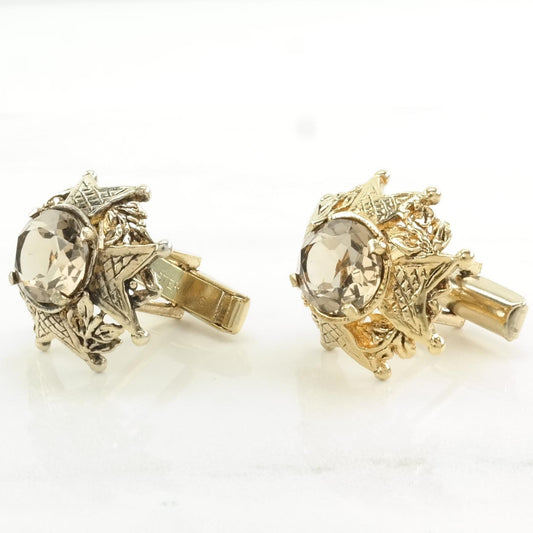 Sterling Silver Brown Smoky Quartz Cufflinks MISC0141