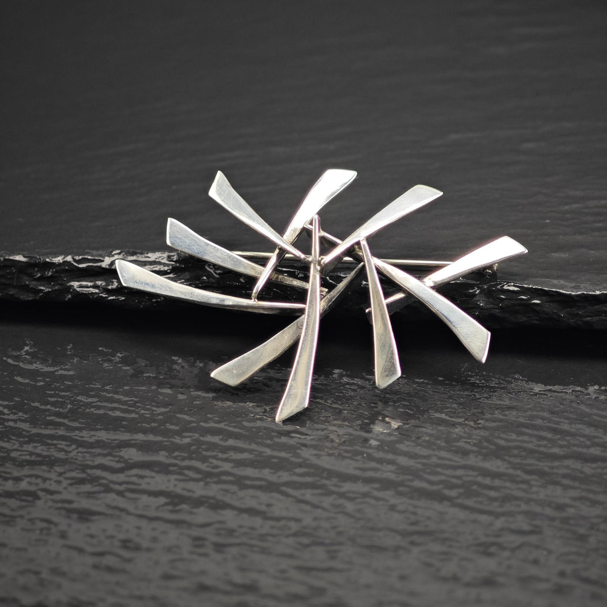 Modernist Abstract Dane Sterling Silver Brooch B2256