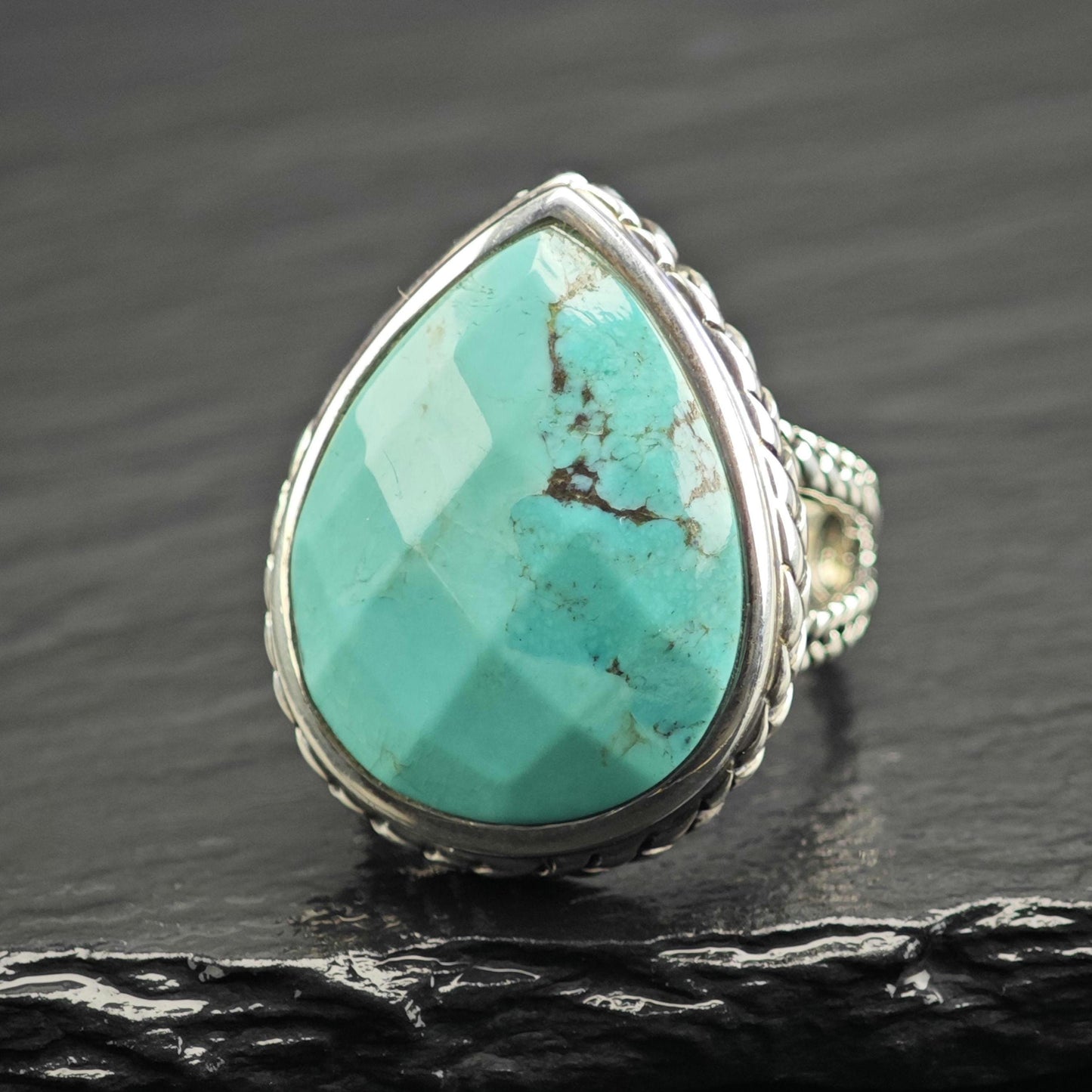 Barse Reconstituted Turquoise Sterling Silver Ring Sz 7 R6696