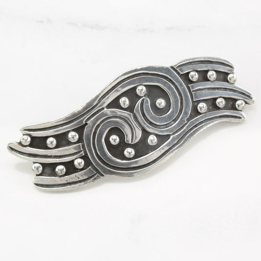 Pre Eagle, Taxco Overlay Brooch Abstract Sterling Silver