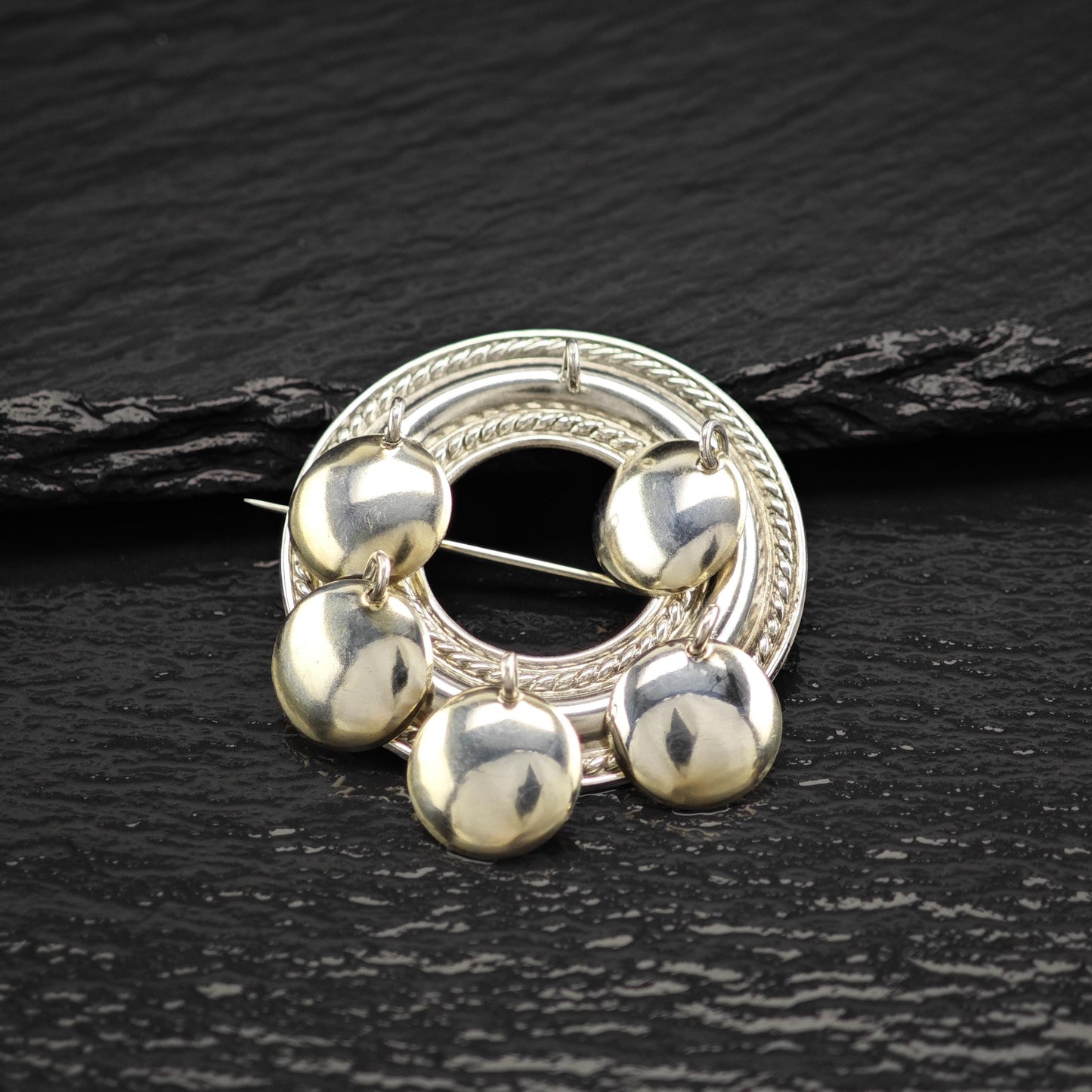 Vintage Scandinavian Abstract Sterling Silver Brooch