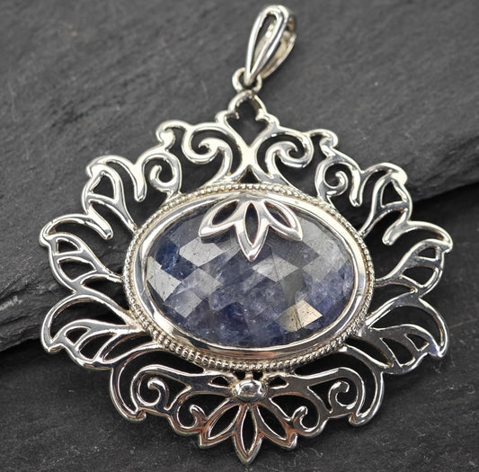PTI Opaque Sapphire, Sterling Silver Pendant