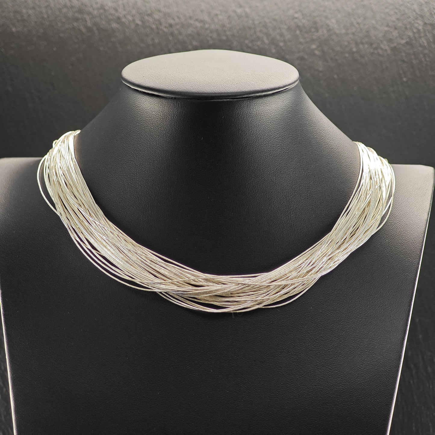 Sterling Liquid Silver 50 Strand 18 Inch Necklace N2555