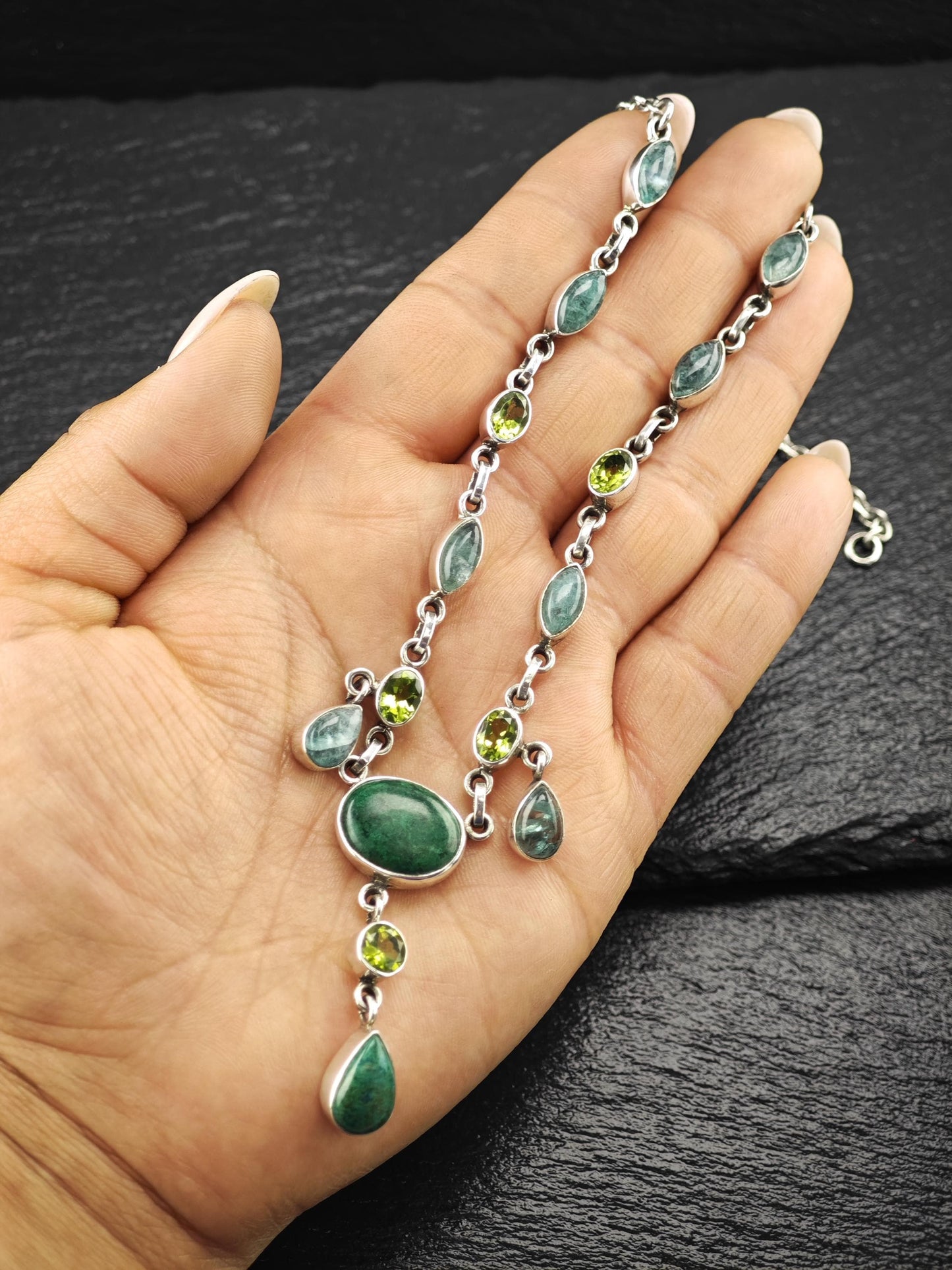 Nicky Butler Green Necklace Sterling Silver N2479