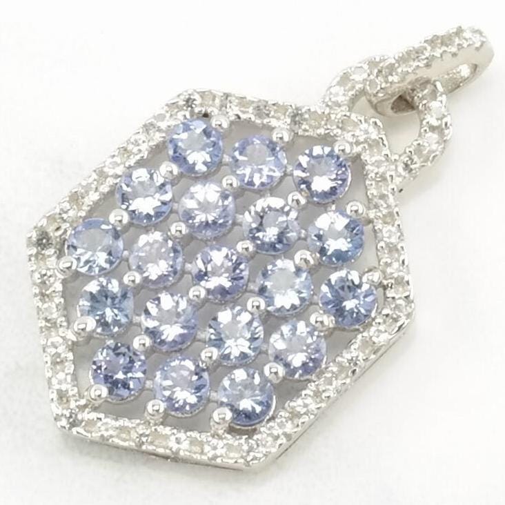 Vintage Tanzanite Spinel Sterling Silver Pendant