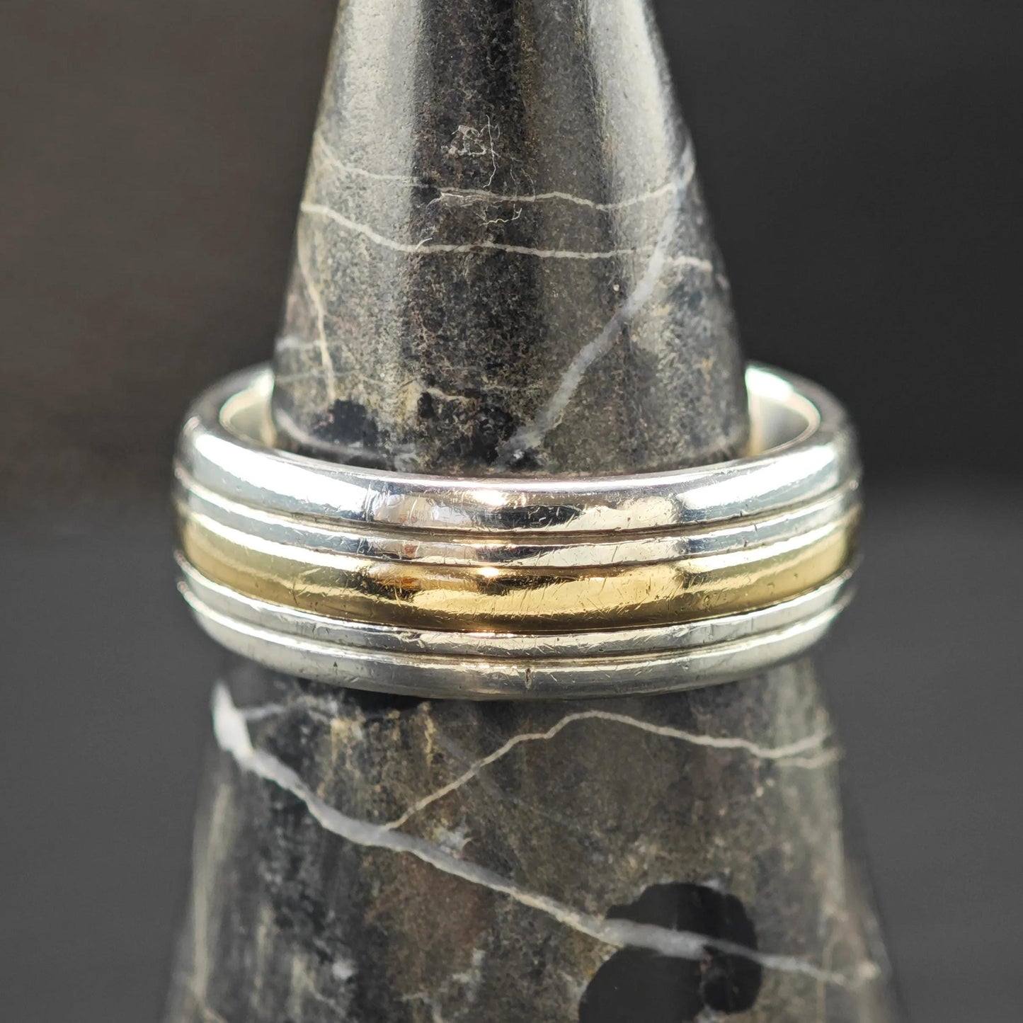 James Avery 14K Gold Accent Band Sterling Silver Sz 12