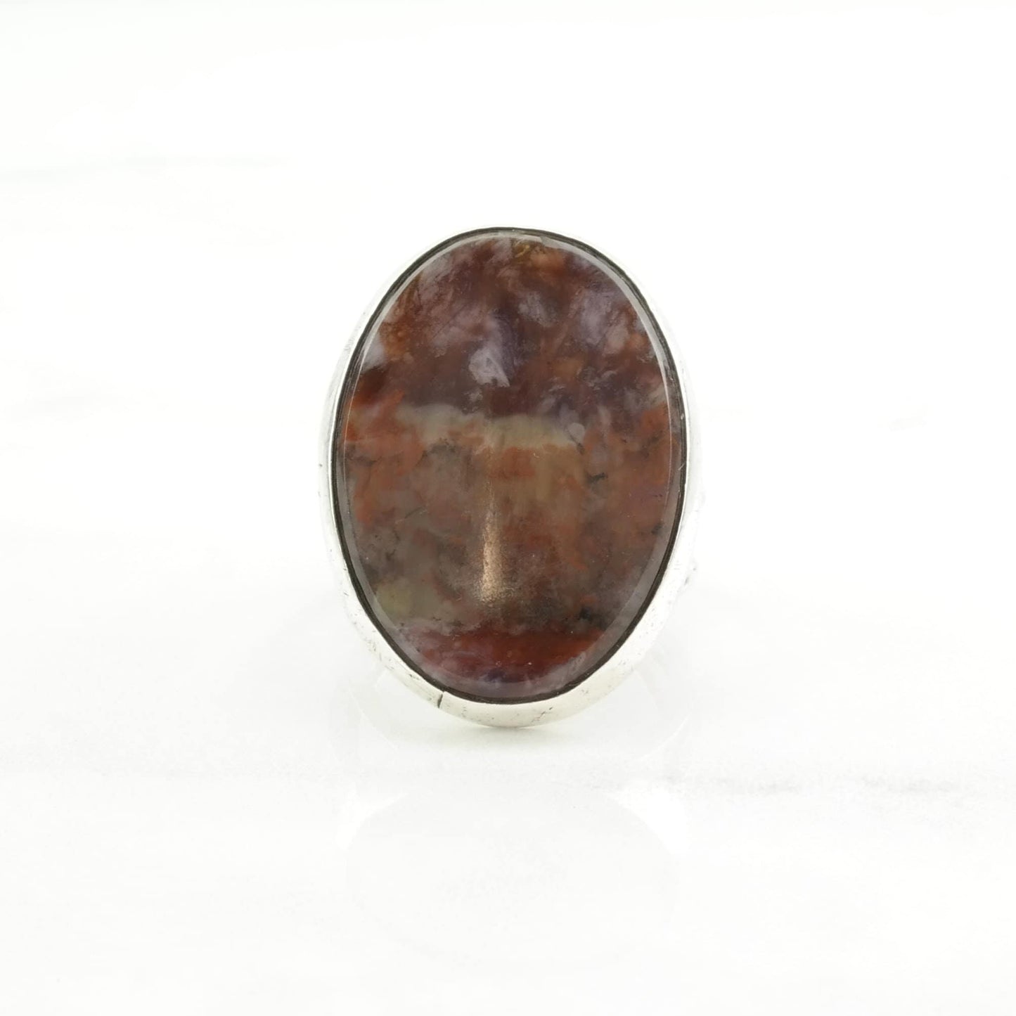 Sterling Silver Ring Agate Large Red Size 7