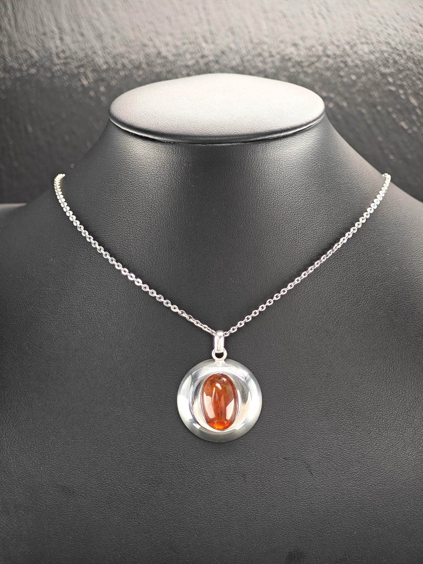 Denmark Amber, Oval Necklace Sterling Silver N2521